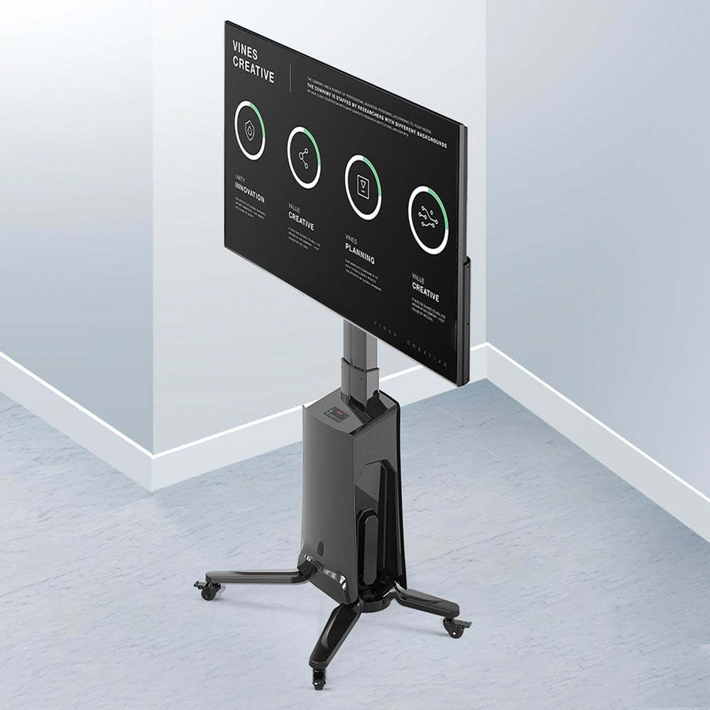 MONTAJE DE PISO MOVIL PARA PANTALLAS 55-80IN AJUSTABLE MOTORIZADO  G85NB EPCOM - SILYMX