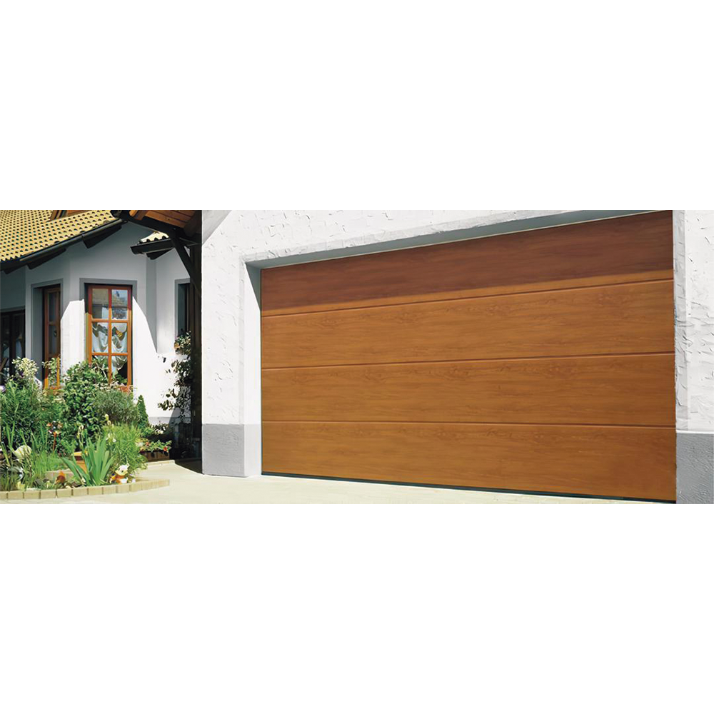 Puerta de Garage D Alta calidad 16x9 pies AISLADA Estilo Americana Imitacion Madera Golden Oak Linea Central GARAGE-169-W - SILYMX