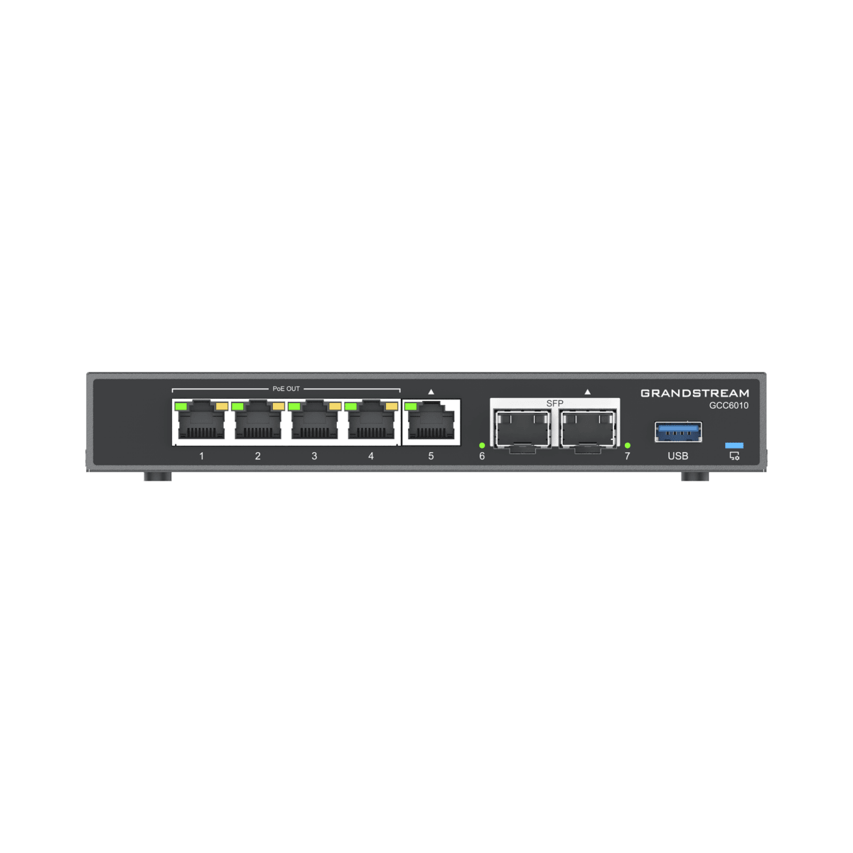 Switches PoEGRANDSTREAMGCC6010Firewall NGFW Router IP PBX 24 Usuarios Switch 5 Puertos Gigabit 4 PoE 2 SFP 2.5G Grandstream GCC6010 - SILYMX