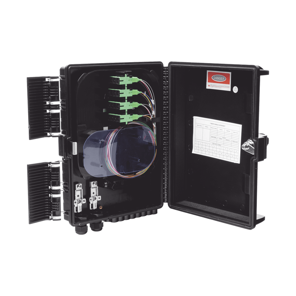 Cierre de Empalme para 24 fusiones de fibra óptica Interior/Exterior con 16 acopladores SC/APC  splitter 1x16 SC/APC Incluido IP65 - SILYMX