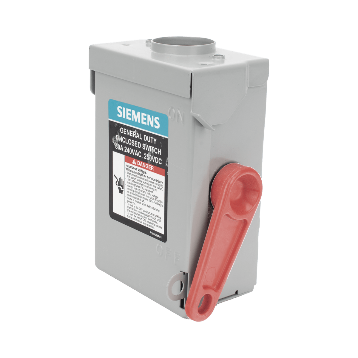 Centros de Carga e InterruptoresSIEMENSGNF221RAInterruptor de seguridad cerrado de doble ruptura. Interruptor de serie A 2 polos 2 hilos sin fusible uso general. Nema 3R - SILYMX