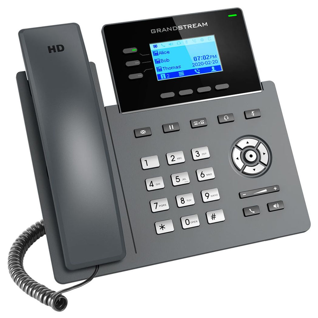 Teléfono IP de 3 líneas con 6 cuentas SIP conferencia de 5 vías GDMS Gigabit Sin Poe pero SI incluye su fuente de alimentación GRP2603