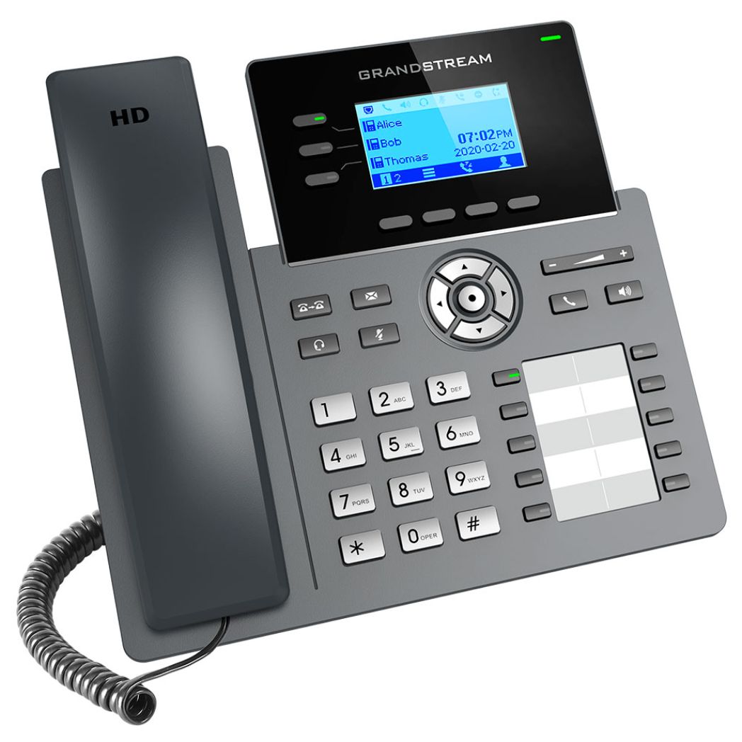 Teléfono IP de 3 líneas con 6 cuentas SIP conferencia de 5 vías GDMS Gigabit con Poe pero NO incluye su fuente de alimentación GRP2604P - SILYMX