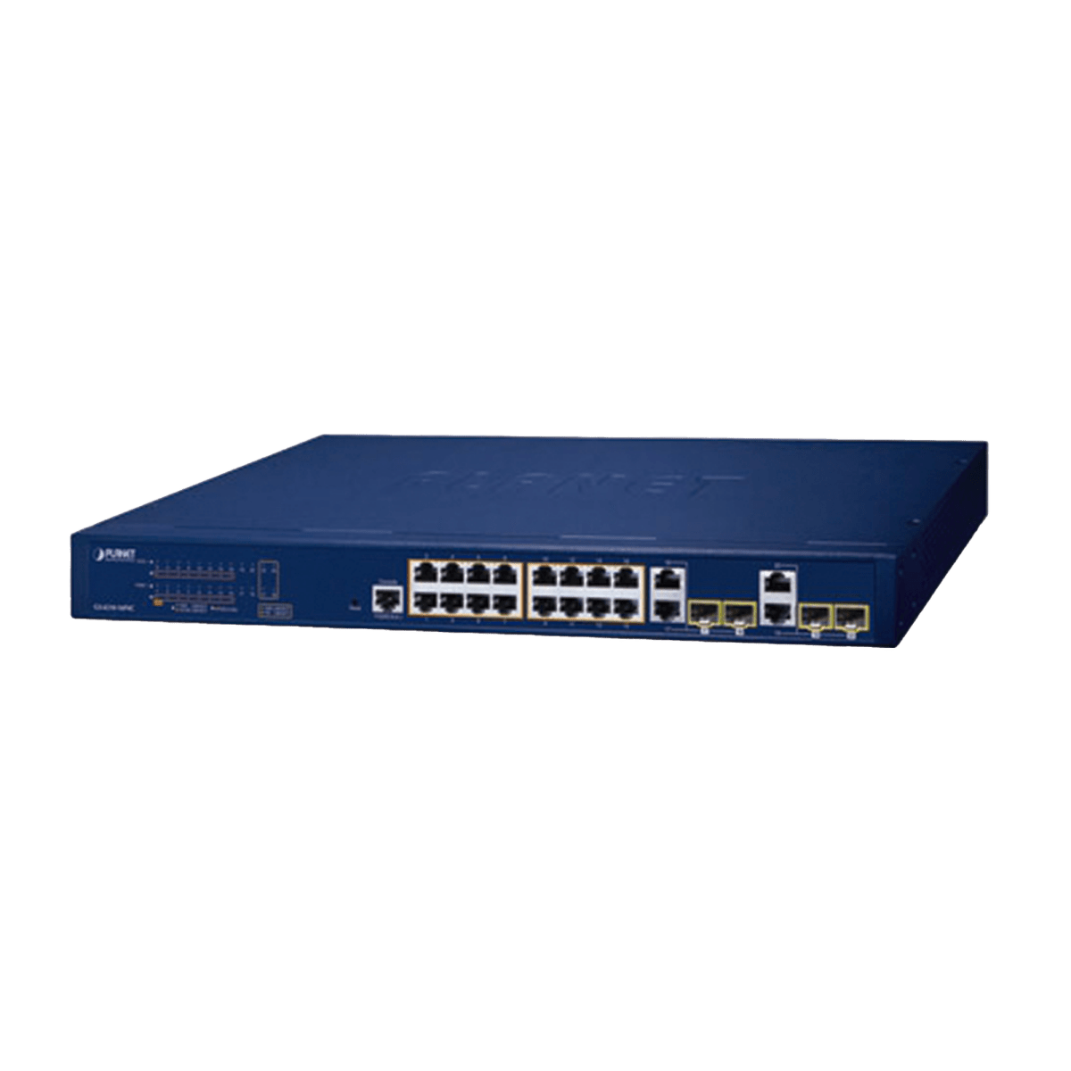 Switches PoEPLANETGS-4210-16P4CSwitch Administrable Capa 2 16 Puertos Gigabit PoE+ 240W 4 SFP PLANET GS - 4210 - 16P4C - SILYMX