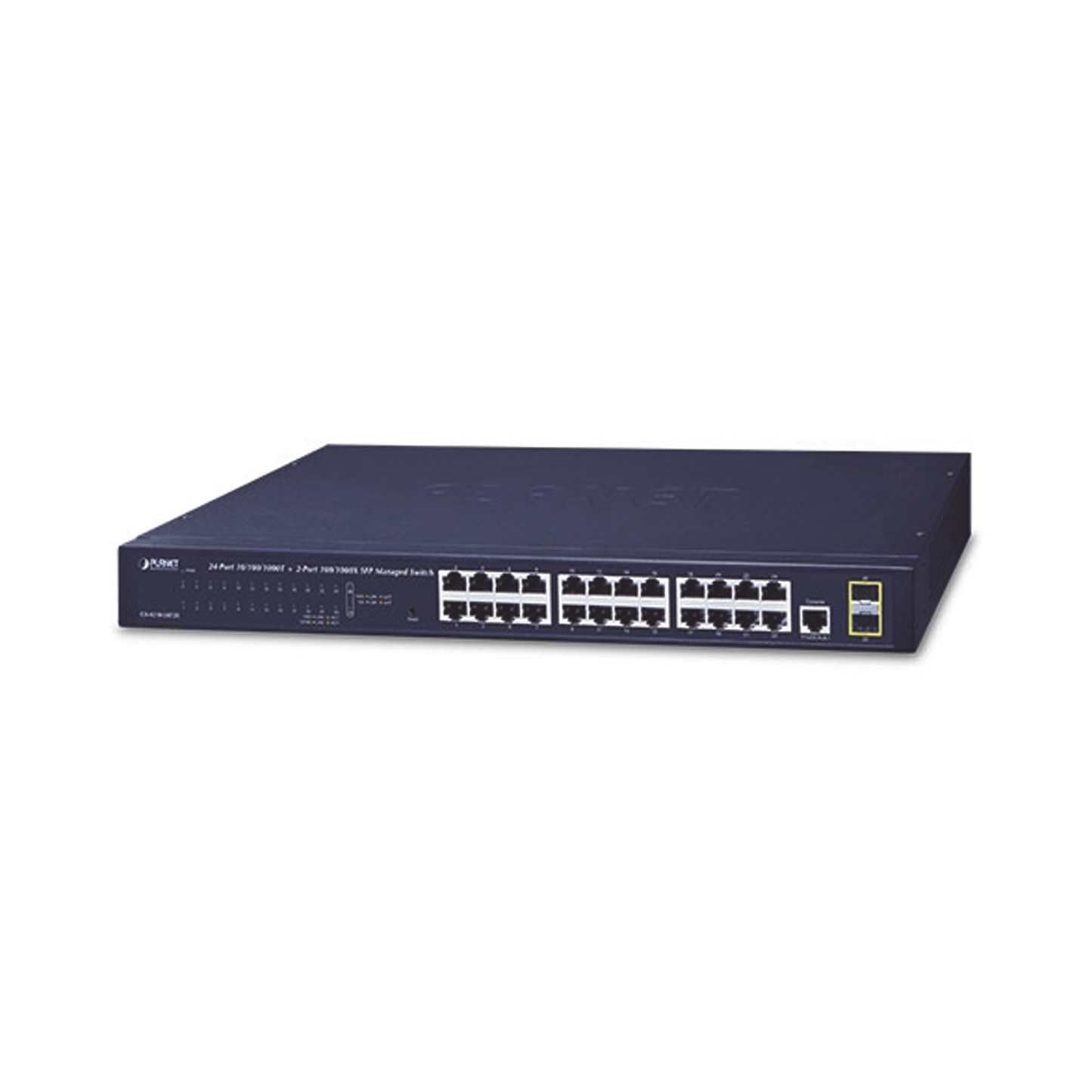 Switch Administrable Capa 2 PLANET 24 Puertos Gigabit + 2 SFP, Consola RS232, 1U | GS-4210-24T2S - SILYMX