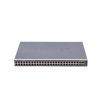Switch Administrable 48 Puertos Gigabit PoE+ 440W 4 SFP PLANET GS-4210-48P4S - SILYMX