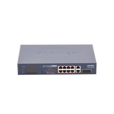 Switch No Administrable 8 Puertos Gigabit con Modo Extend PoE a 250 mts 2 puertos Uplink 10/100/1000 Mbps 2 Puertos SFP GSD-1222VHP - SILYMX