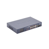 Switch No Administrable 8 Puertos Gigabit con Modo Extend PoE a 250 mts 2 puertos Uplink 10/100/1000 Mbps 2 Puertos SFP GSD-1222VHP - SILYMX