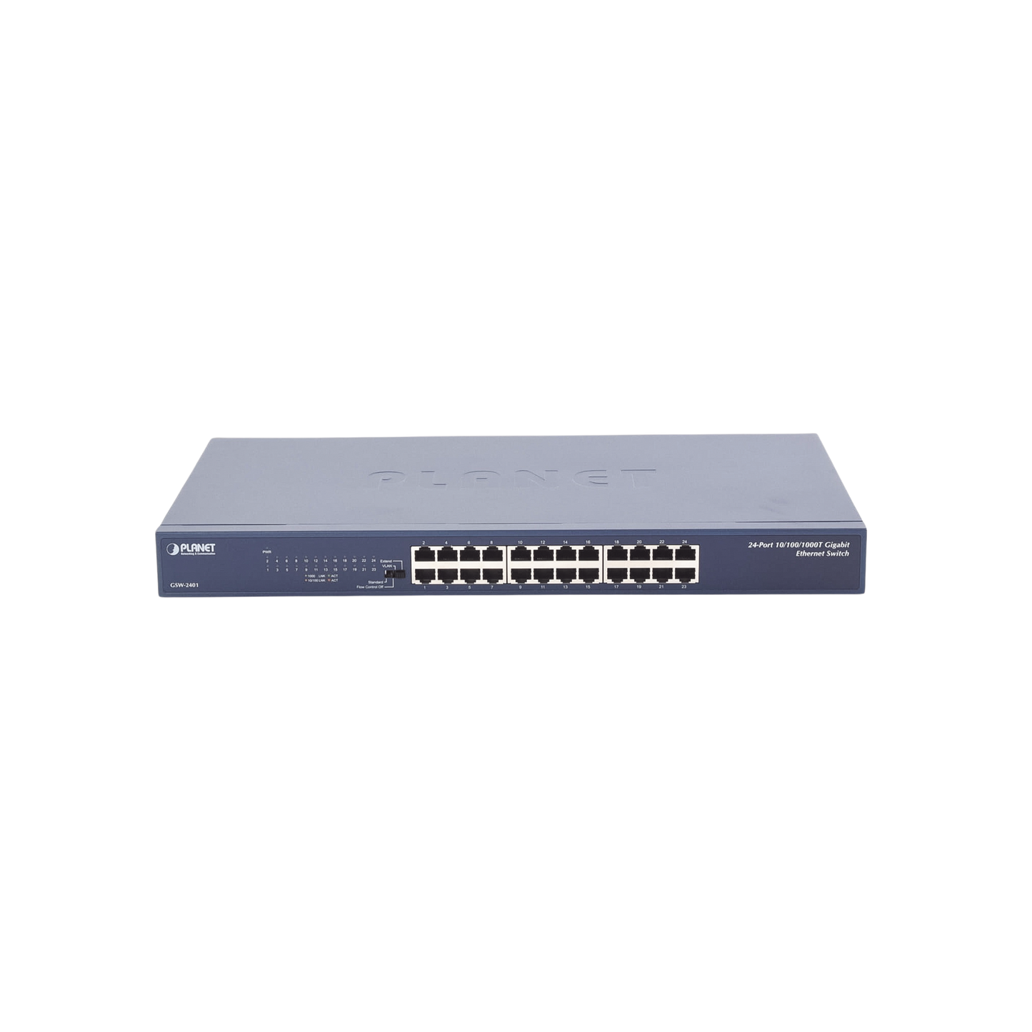 Switch No Administrable PLANET 24 Puertos Gigabit con Modo Extendido 200m 1U | GSW-2401 - SILYMX