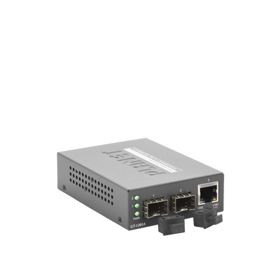 Convertidor de Medios Gigabit 1000Base-T a Dual SFP 1000Base-X 6Gbps PLANET GT-1205A - SILYMX