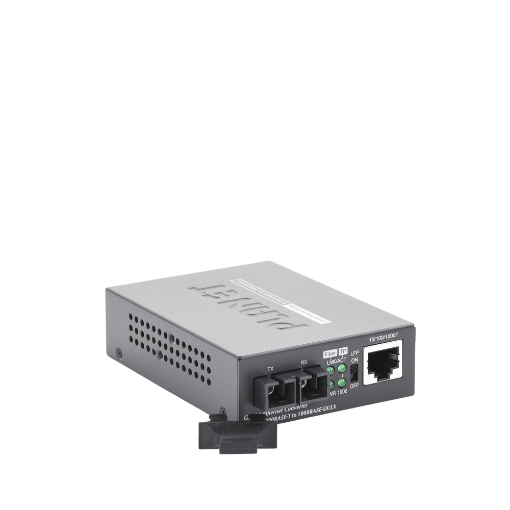 Convertidor de medios PLANET 1000 Mbps UTP/fibra óptica Mono-Modo hasta 20 Km conector SC GT-802S - SILYMX