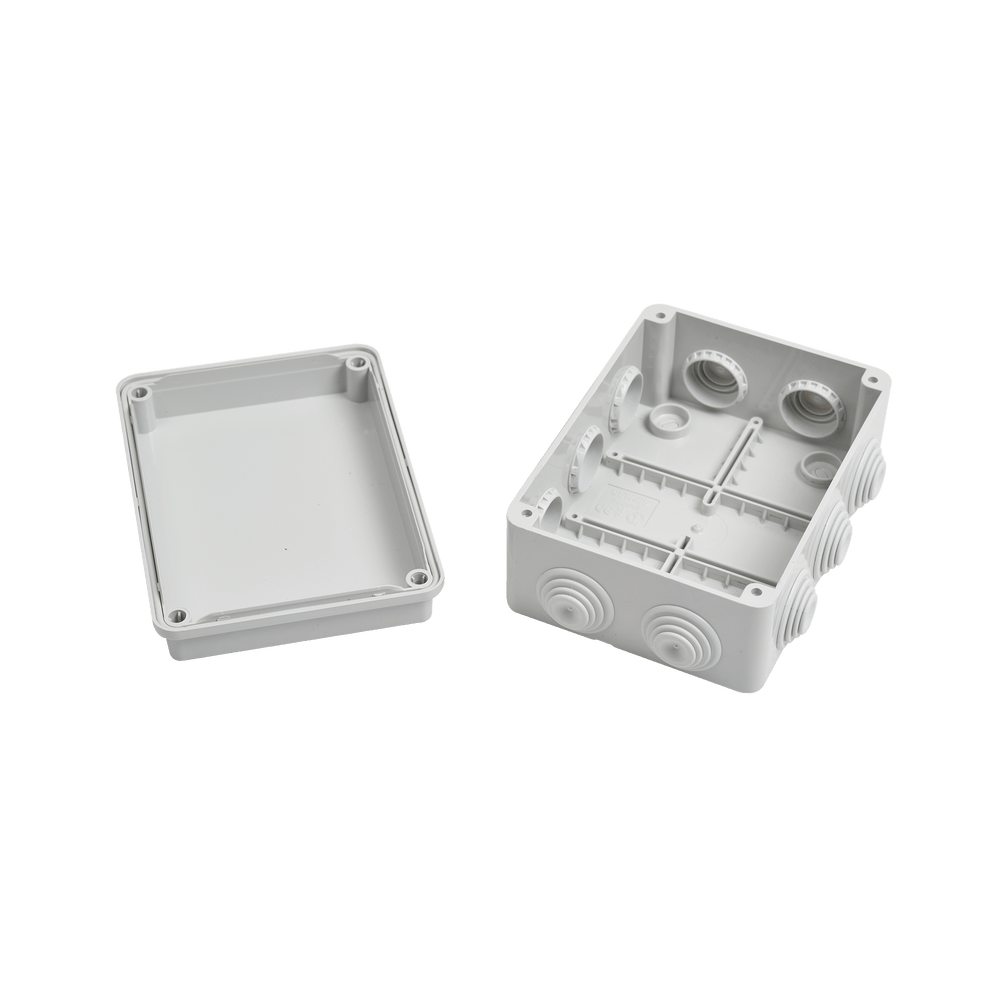 Caja de derivación de PVC Auto-extinguible 10 entradas tapa atornillada 150x110x70 MM Para Exterior (IP55) - SILYMX