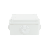 Caja de conexiones de PVC GEWISS Auto-extinguible 6 entradas tapa y tornillo de media vuelta de 1/4" 100x100x50MM (Medidas internas) (IP55) GW-44-024 - SILYMX