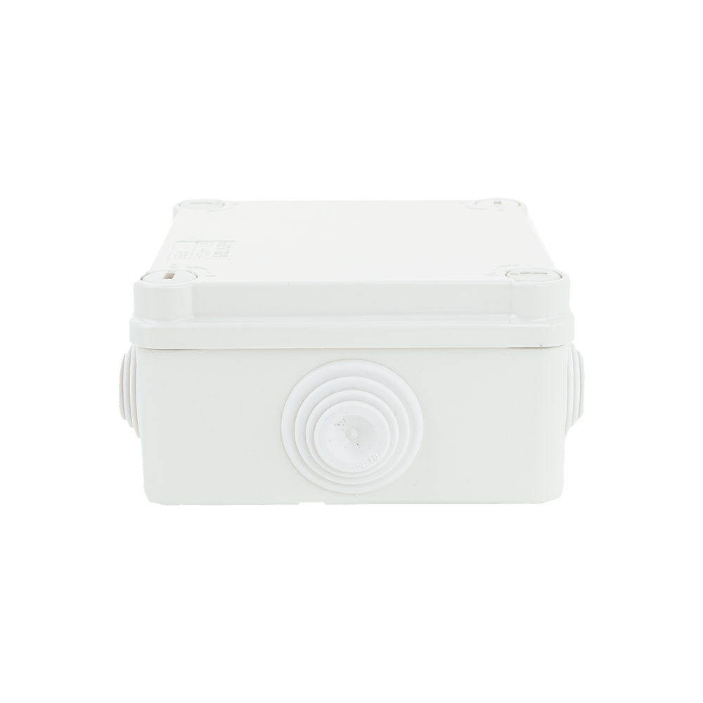 Caja de conexiones de PVC GEWISS Auto-extinguible 6 entradas tapa y tornillo de media vuelta de 1/4" 100x100x50MM (Medidas internas) (IP55) GW-44-024 - SILYMX