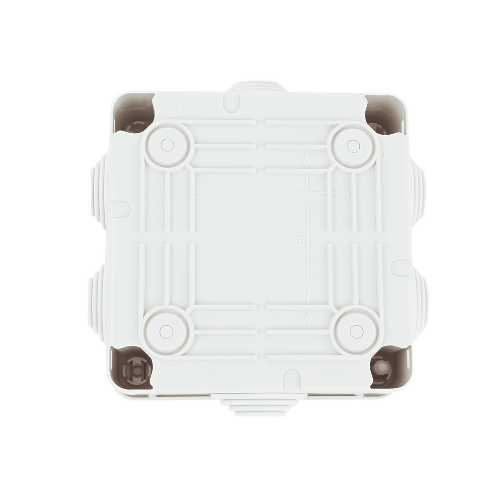 Caja de conexiones de PVC GEWISS Auto-extinguible 6 entradas tapa y tornillo de media vuelta de 1/4" 100x100x50MM (Medidas internas) (IP55) GW-44-024 - SILYMX