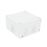 Caja de conexiones de PVC GEWISS Auto-extinguible 6 entradas tapa y tornillo de media vuelta de 1/4" 100x100x50MM (Medidas internas) (IP55) GW-44-024 - SILYMX