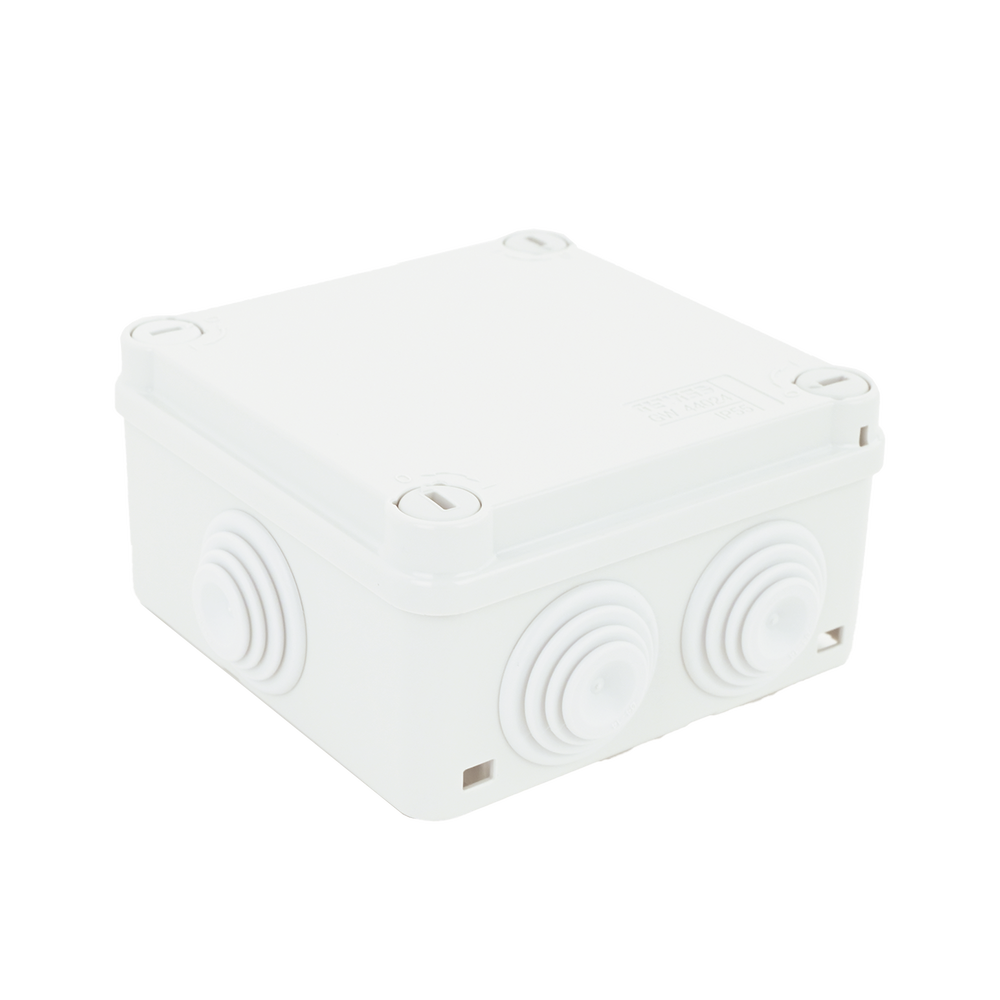 Caja de conexiones de PVC GEWISS Auto-extinguible 6 entradas tapa y tornillo de media vuelta de 1/4" 100x100x50MM (Medidas internas) (IP55) GW-44-024