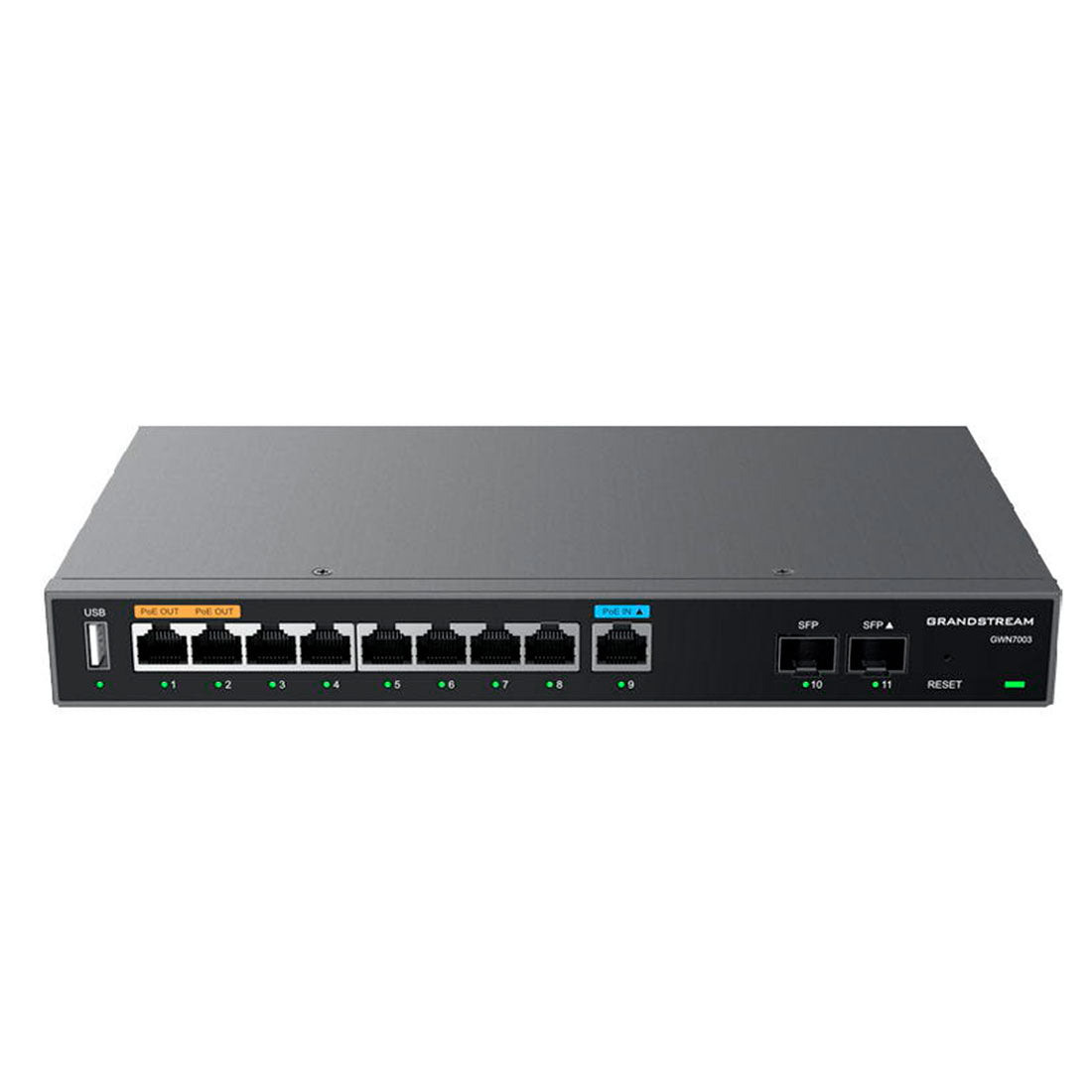 Ruteador Multi-WAN PoE Firewall y VPNs 2xGigaSFP y 9xGigaEth configurables LAN WAN GWN7003 - SILYMX