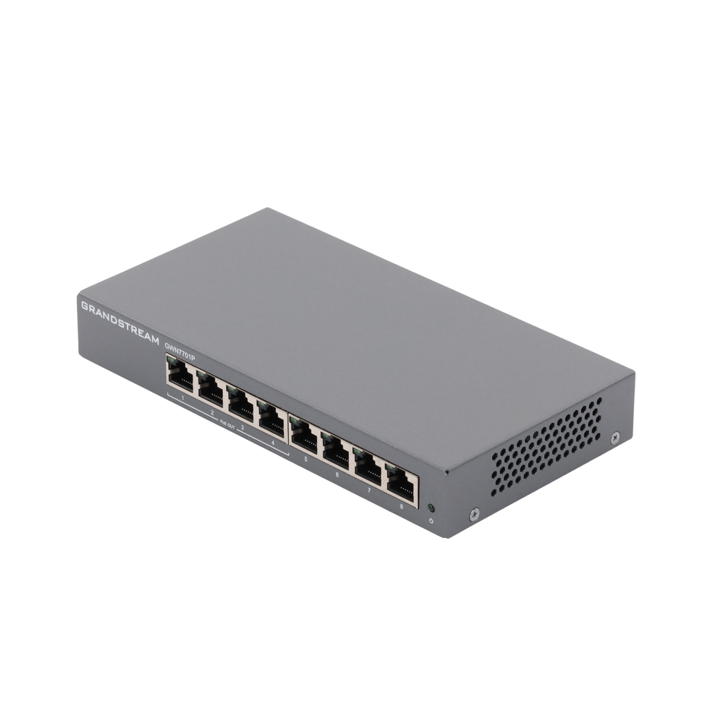 Switch PoE No Administrable, 8 x GigaEth 4 Puertos con PoE 802.3 af/at 60w GWN7701P - SILYMX