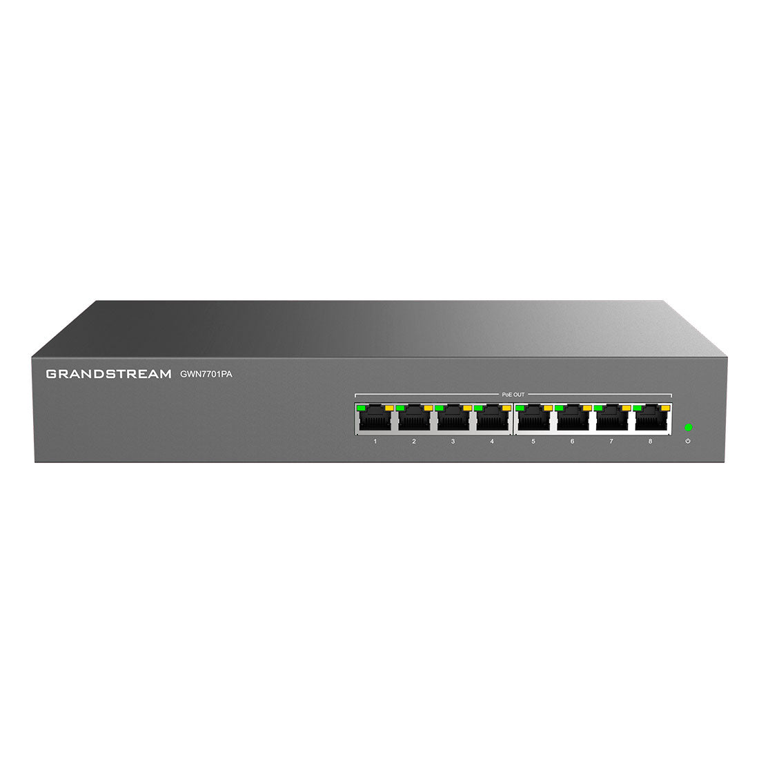 Switch PoE No Administrable 8 x GigaEth 8 Puertos con PoE 802.3 af/at 145w GWN7701PA - SILYMX