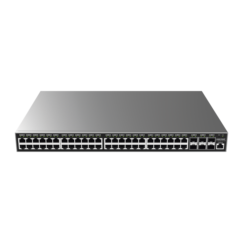 Switch Gigabit PoE+ Administrable / 48 puertos 10/100/1000 Mbps + 6 Puertos SFP+ / Hasta 400W / Compatible con GWN Cloud GWN7806P - SILYMX