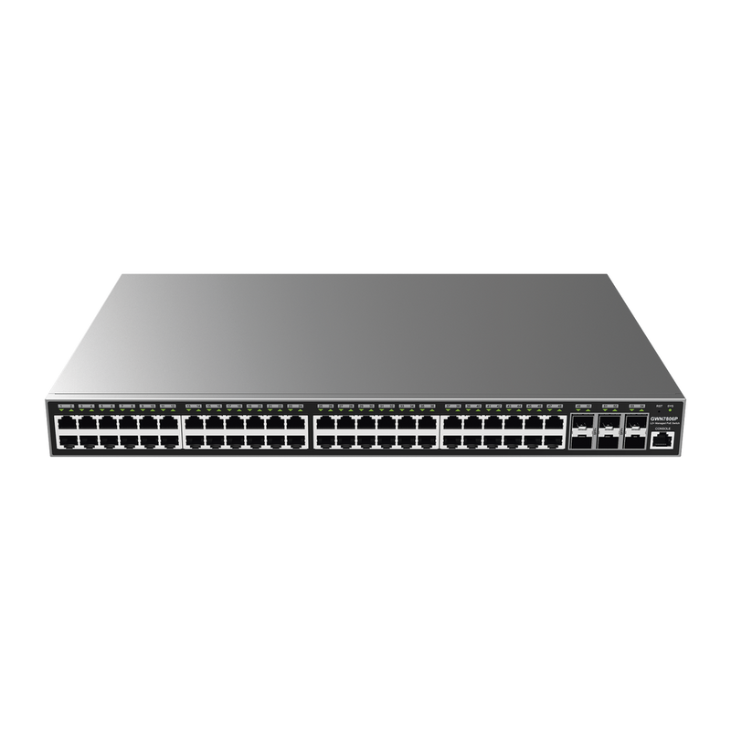 Switch Gigabit PoE+ Administrable / 48 puertos 10/100/1000 Mbps + 6 Puertos SFP+ / Hasta 400W / Compatible con GWN Cloud GWN7806P - SILYMX