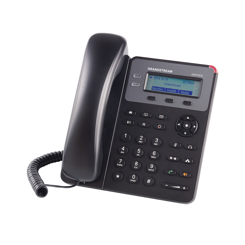 Teléfono IP de 1 linea con 1 cuenta SIP Ethernet sin Poe conferencia de 3 vias incluye su fuente de alimentación GXP1610 - SILYMX