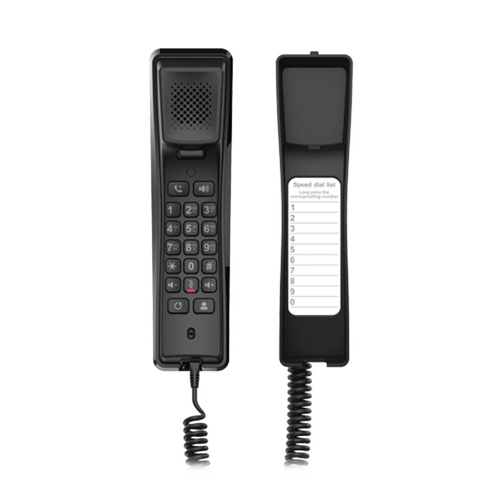 Teléfono IP profesional para Hotelería montaje en pared teclado numérico estándar Color Negro conferencia de 3 vías Opus y PoE H2U - SILYMX