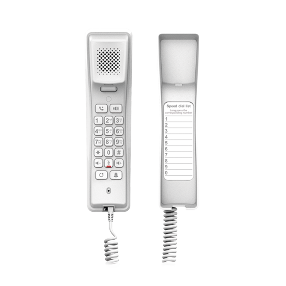 Teléfono IP profesional para Hotelería montaje en pared teclado numérico estándar Color Blanco conferencia de 3 vías Opus y PoE H2U-W - SILYMX