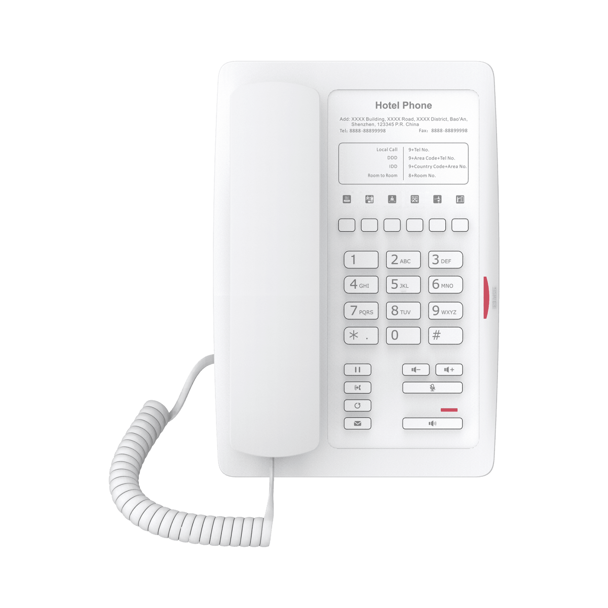 VoIP Telefonia IP VideoconferenciaFANVILH3WWTeléfono IP WiFi Hotelería 6 Teclas Hotline Plantilla Personalizable PoE Fanvil H3WW - SILYMX