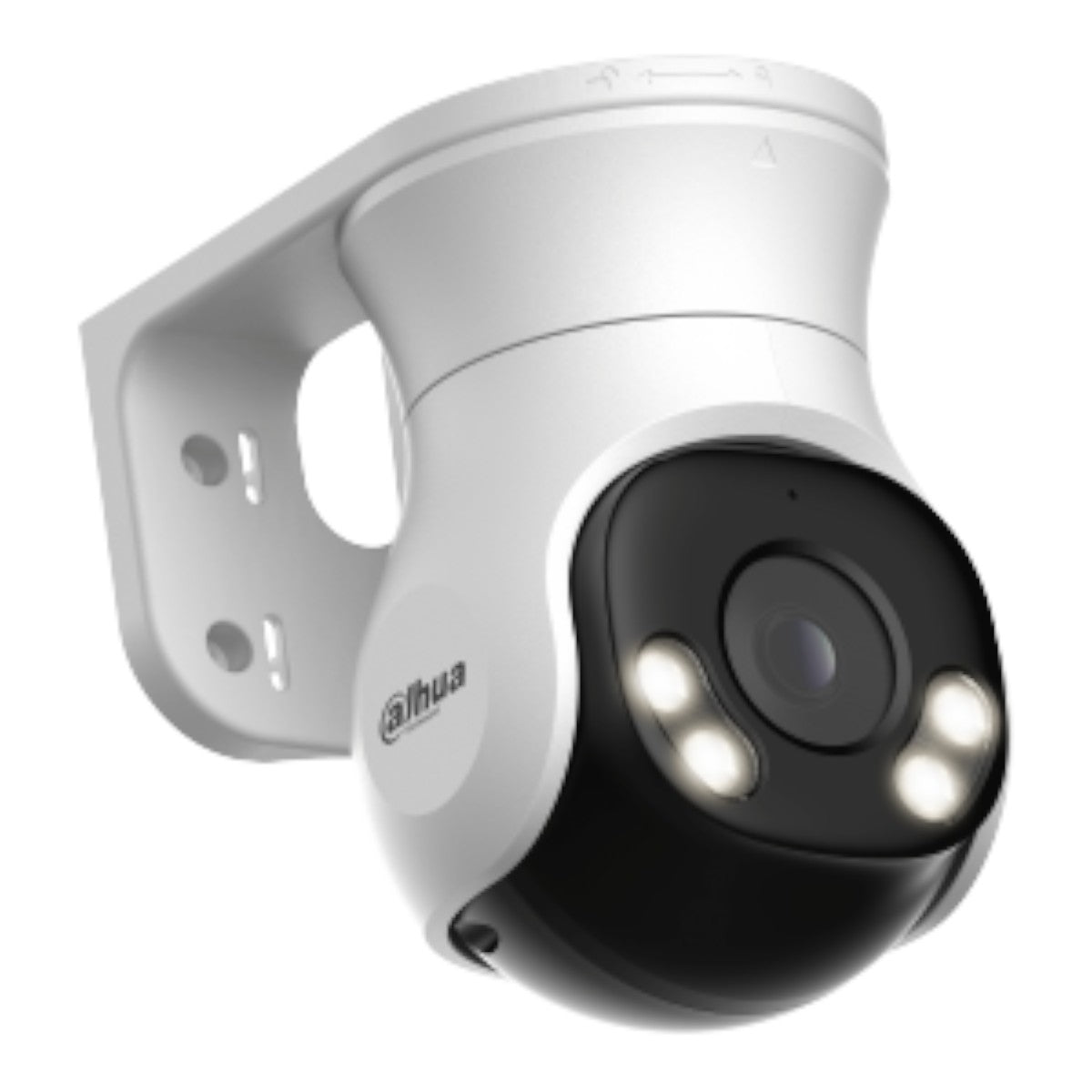 Cámara PT de 5 Megapíxeles Full Color HDCVI lente de 2.8 mm visión nocturna de 40 m con LEDs micrófono integrado y un amplio ángulo de 106° con IP66 y Super Adapt DH-HAC-PT1509AN-A-LED - SILYMX