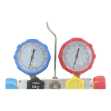 Juego de manómetros para aire acondicionadoherramienta de carga de refrigerante doble válvula adaptadores acoplamiento rápido manguera de 1.5 metros - SILYMX