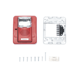 Sirena Estrobo12/24 Vcd Multi Candela Montaje En Pared Color Rojo Serie HE 0500-06020 HEC3-24WR - SILYMX