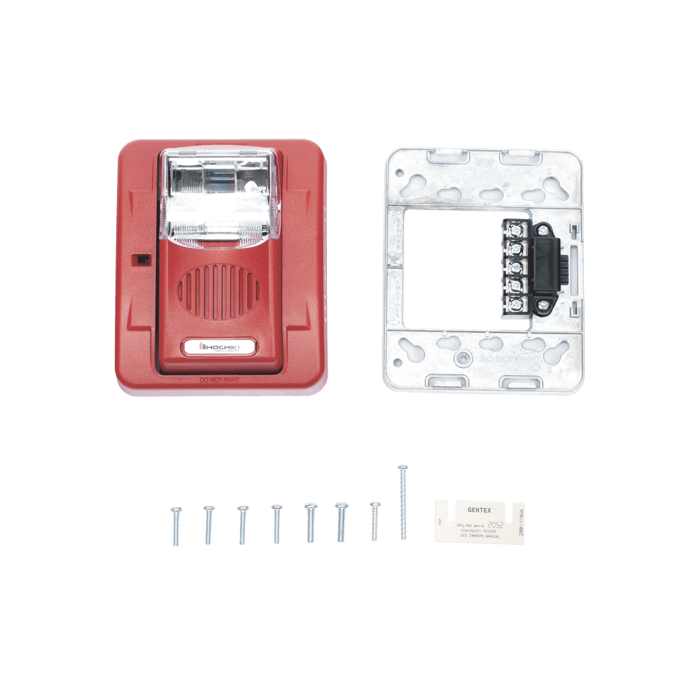 Sirena Estrobo12/24 Vcd Multi Candela Montaje En Pared Color Rojo Serie HE 0500-06020 HEC3-24WR - SILYMX