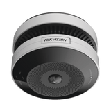 HikFire Mini Fisheye IP 4 Megapixel con Detector de Humo Puntual Autónomo Entrada y Salida de Alarma 15 mts IR PoE WDR 120 dB Alarma de 85 dB MicroSD 128GB Compatible con Hik-Connect HF-VS409 - SILYMX