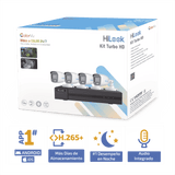 Kit CCTV TurboHD 1080p DVR 4 Canales 4 Cámaras Bala ColorVu con Micrófono Integrado Fuente de Poder Accesorios de Instalación HL-1080-CV/A - SILYMX
