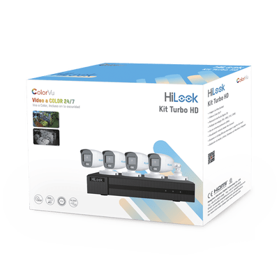 Kit CCTV TurboHD 1080p DVR 4 Canales 4 Cámaras Bala ColorVu con Micrófono Integrado Fuente de Poder Accesorios de Instalación HL-1080-CV/A - SILYMX