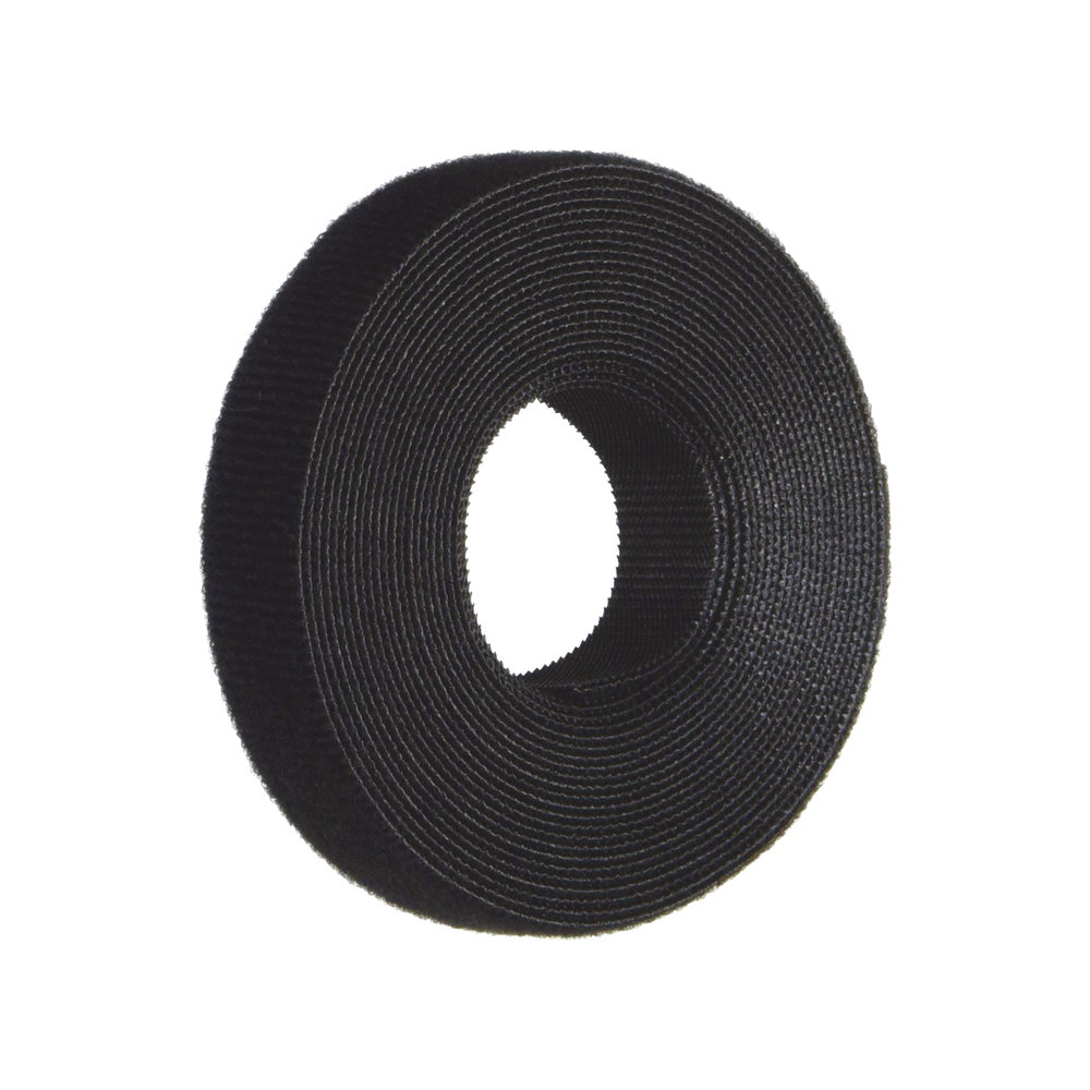 Rollo de Cinta de Contacto de 15 Pies (4.5m) de Largo 19.1 mm de Ancho Color Negro HLS-15R0 - SILYMX