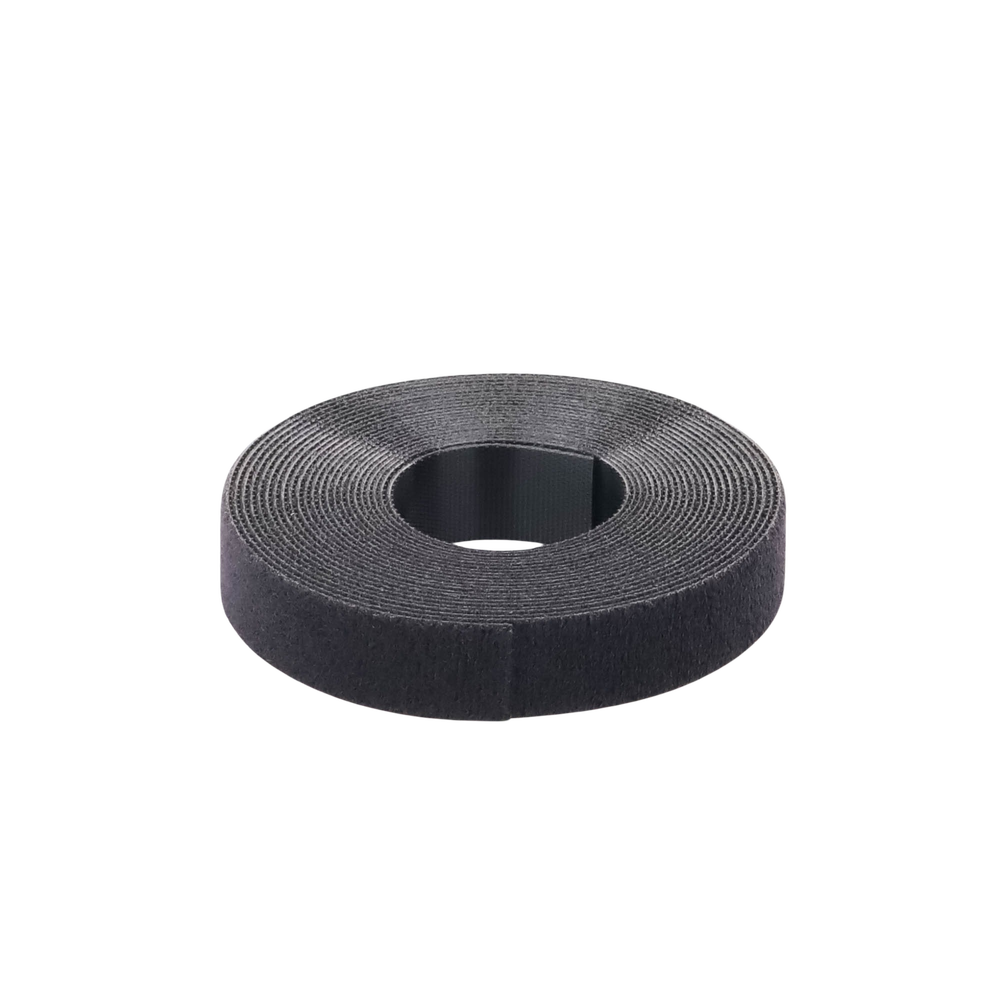 Rollo de Cinta de Contacto de 15 Pies (4.5m) de Largo 19.1 mm de Ancho Color Negro HLS-15R0 - SILYMX