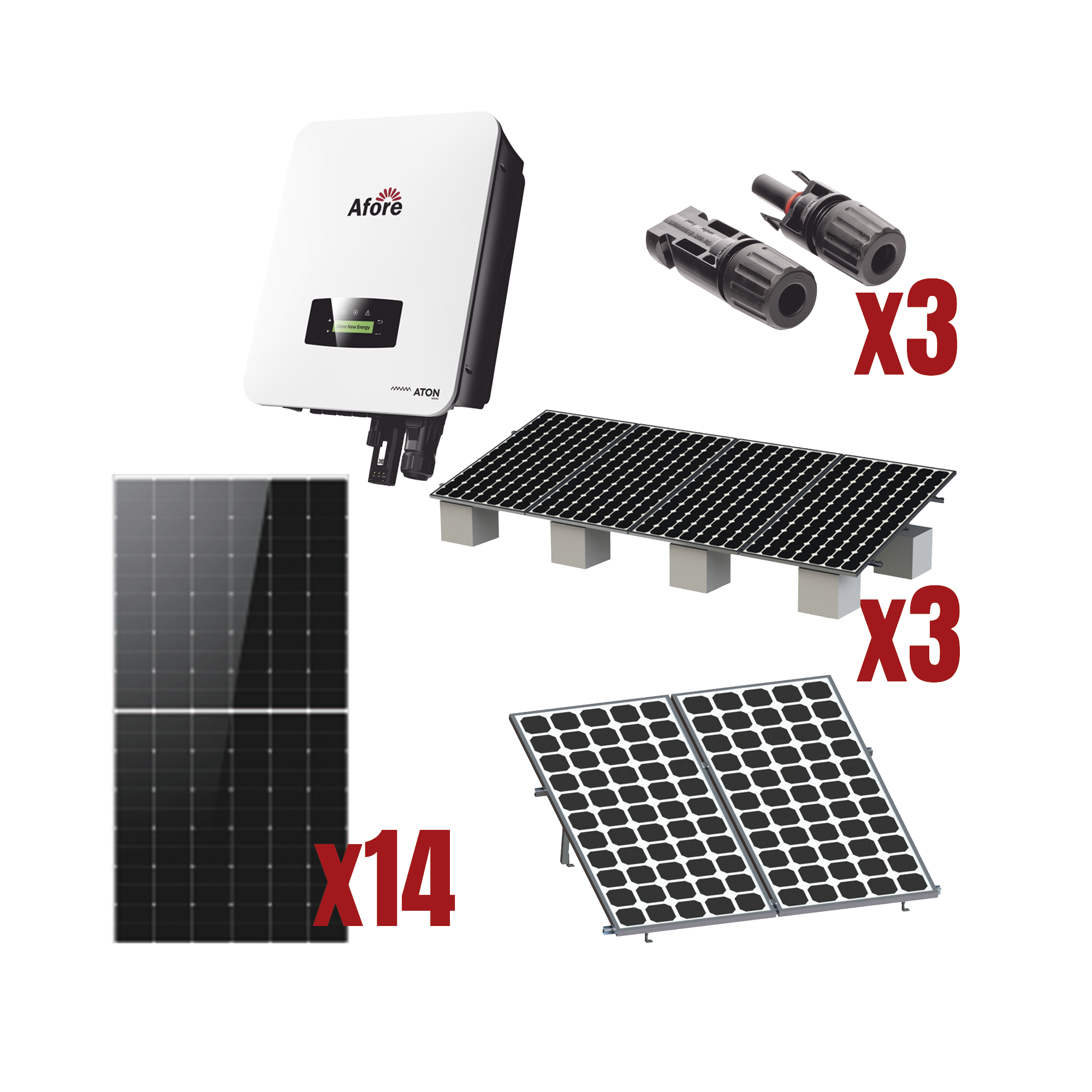Kit Solar Interconexion  / 8kW  220Vca / Inversor AFORE / Montaje Incluido  