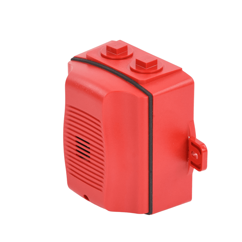 Sirena para Exterior, Montaje en Techo o Pared, 12 a 24 Vcc, Color Rojo HR-K - SILYMX