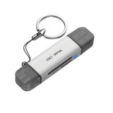 Lector de Tarjetas 2 en 1 Conector Dual USB-A y USB-C Soporta SD y Micro SD HS-HUB-CR01 - SILYMX