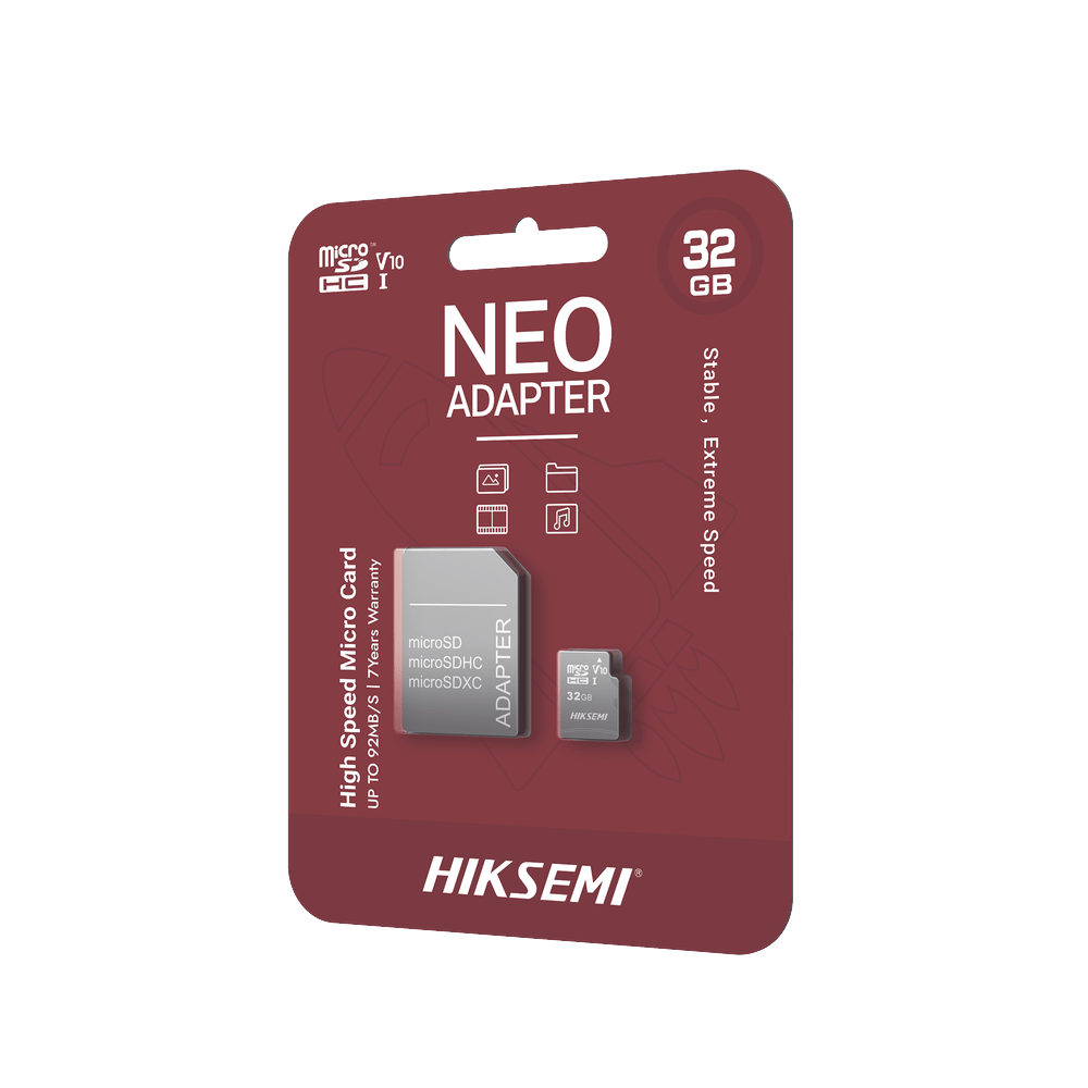 Memoria microSD con Adaptador Ideal para Celular o Tablet 32 GB Multipropósito Clase 10 92 MB/s Lectura 50 MB/s Escritura HS-TF-C1/32G/NEO/A - SILYMX