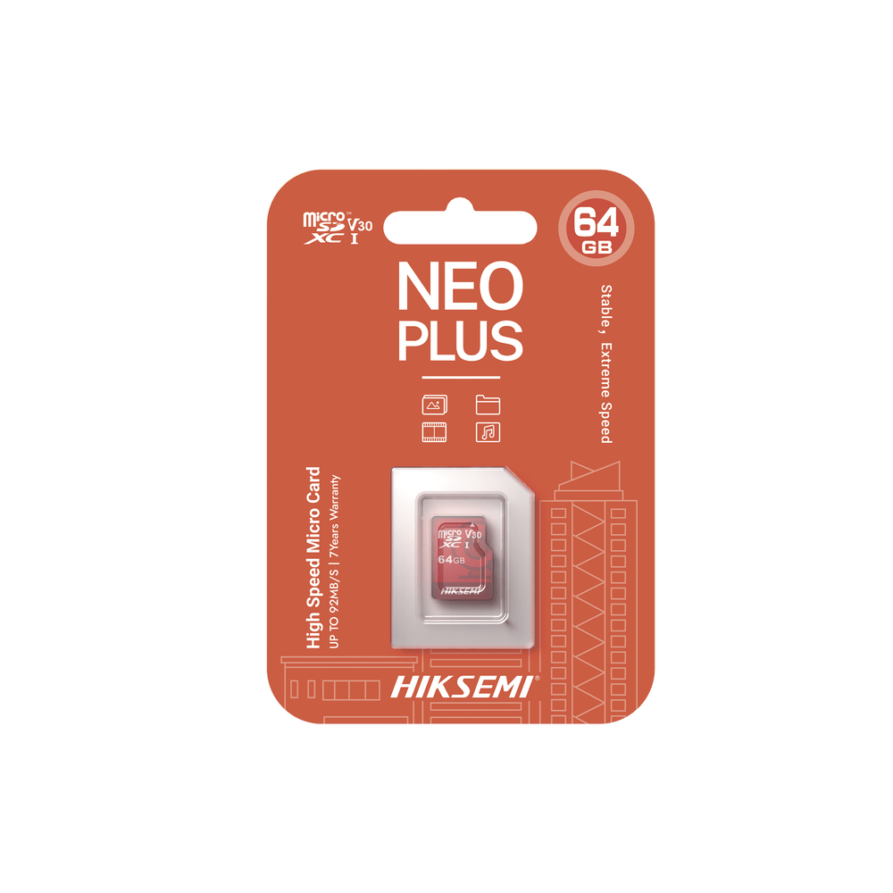 Memoria microSD Clase 10 de 64GB Especializada Para Videovigilancia HS-TF-E1/64G - SILYMX