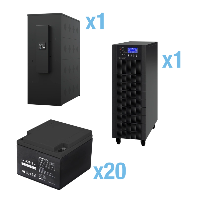 UPS Trifásico de 30 kVA/27 kW Topología Voltaje de 208/220 Vca de L-L Respaldo de 5 Minutos al 100% de Carga Incluye Módulo y Banco de Baterías - SILYMX