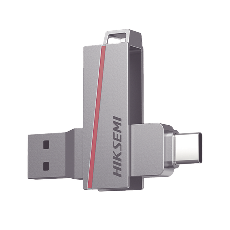 Memoria USB Dual de 128 GB USB-C y USB-A Transferencia de Alta Velocidad Metálica Compatible con Dispositivos Móviles Windows Mac y Linux HS-USB-E307C/128G - SILYMX