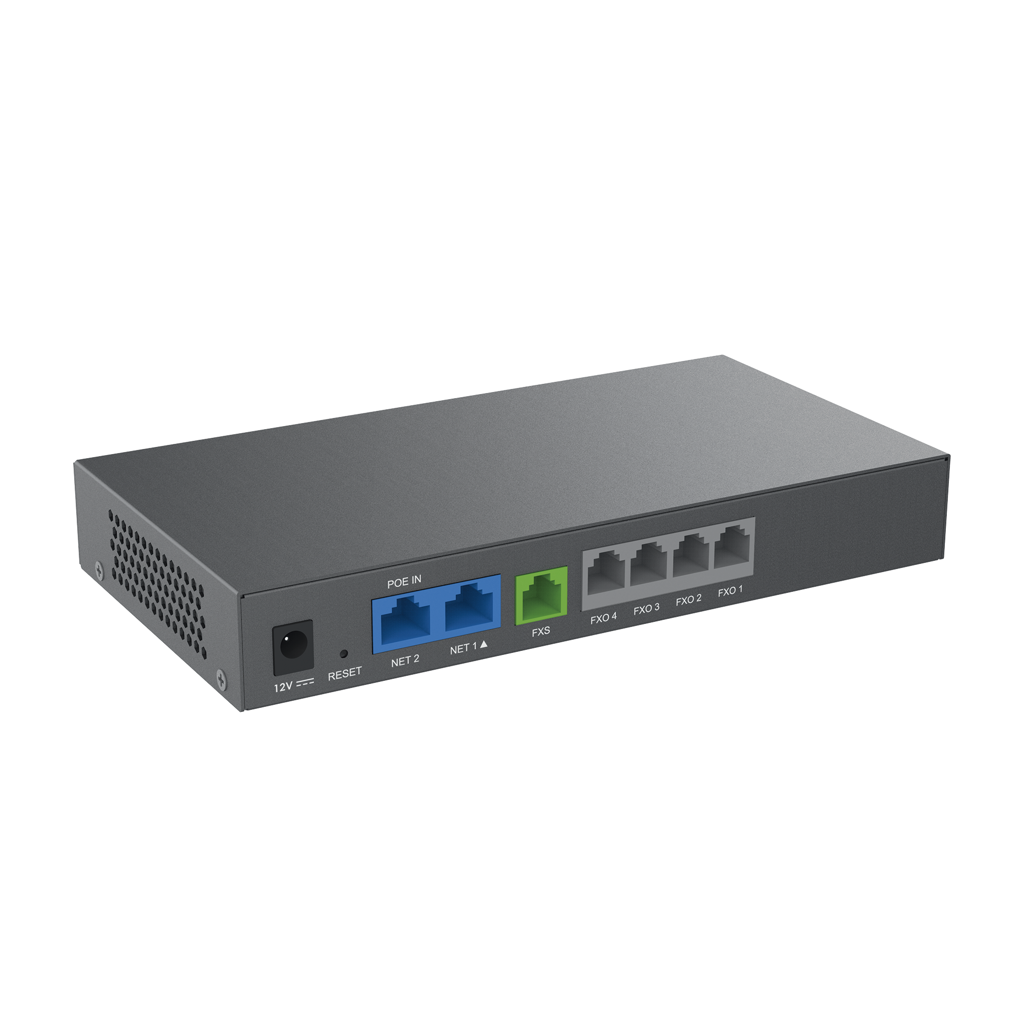 Gateway Analógico 4 FXO Conectar Lineas Analógicas Puertos FXO y FXS 3 Perfiles SIP NAT PoE TR069 Fax T.38 3 Vías Conferencia AES Failover SIP HT-841 - SILYMX