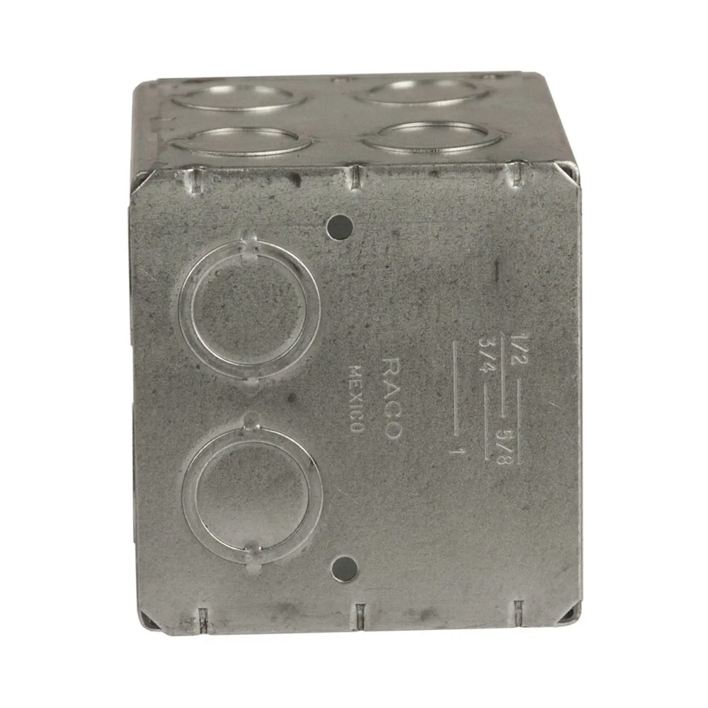 Caja Eléctrica RACO HUB-696 – 2 Gangs, 3.5” de Profundidad, 16 Entradas, Acero Galvanizado