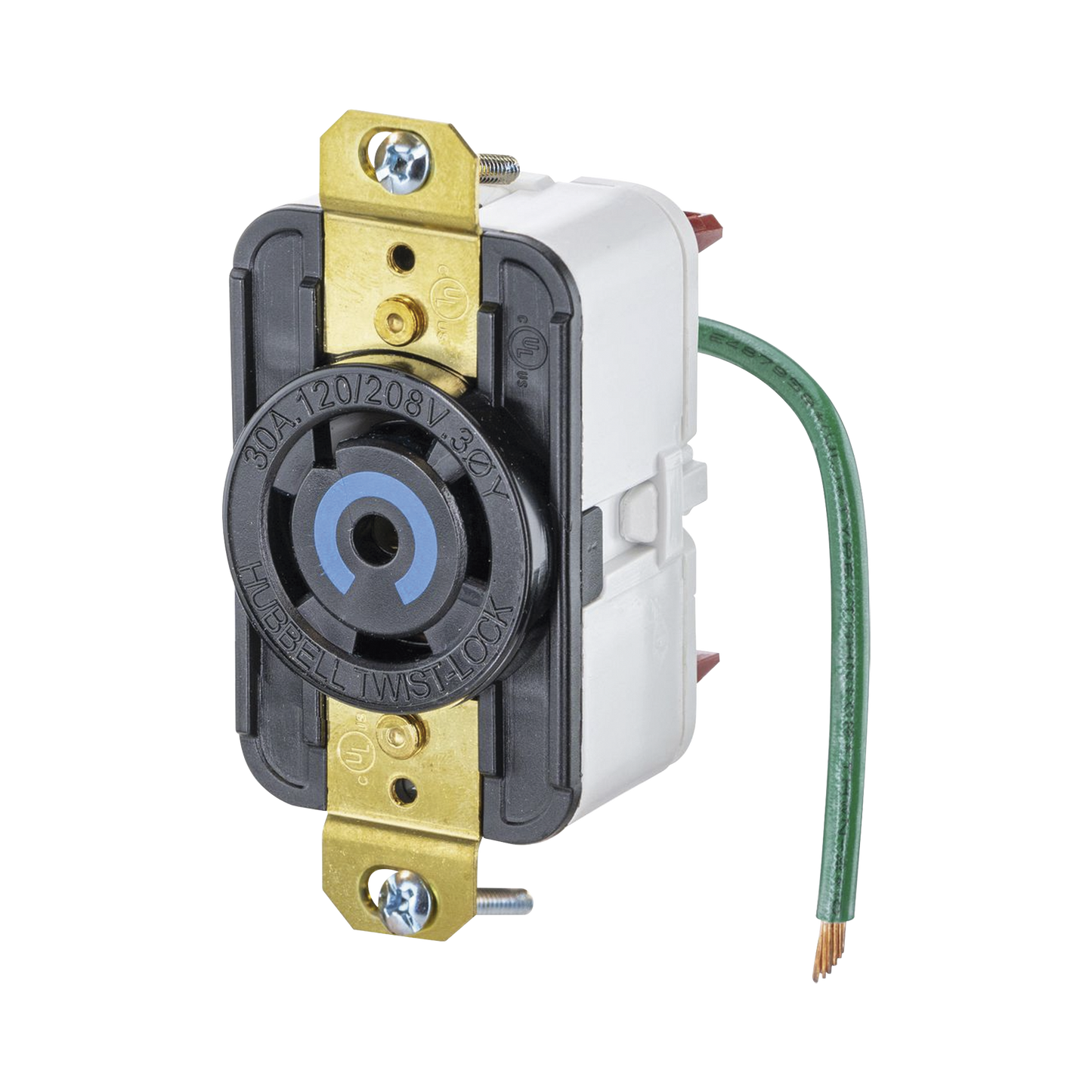 Receptáculo de Media Vuelta Industrial 30 A 120/208 V CA/ Nema L21-30R /Color Negro HUBBELL HUB-HBL-2810-ST - SILYMX