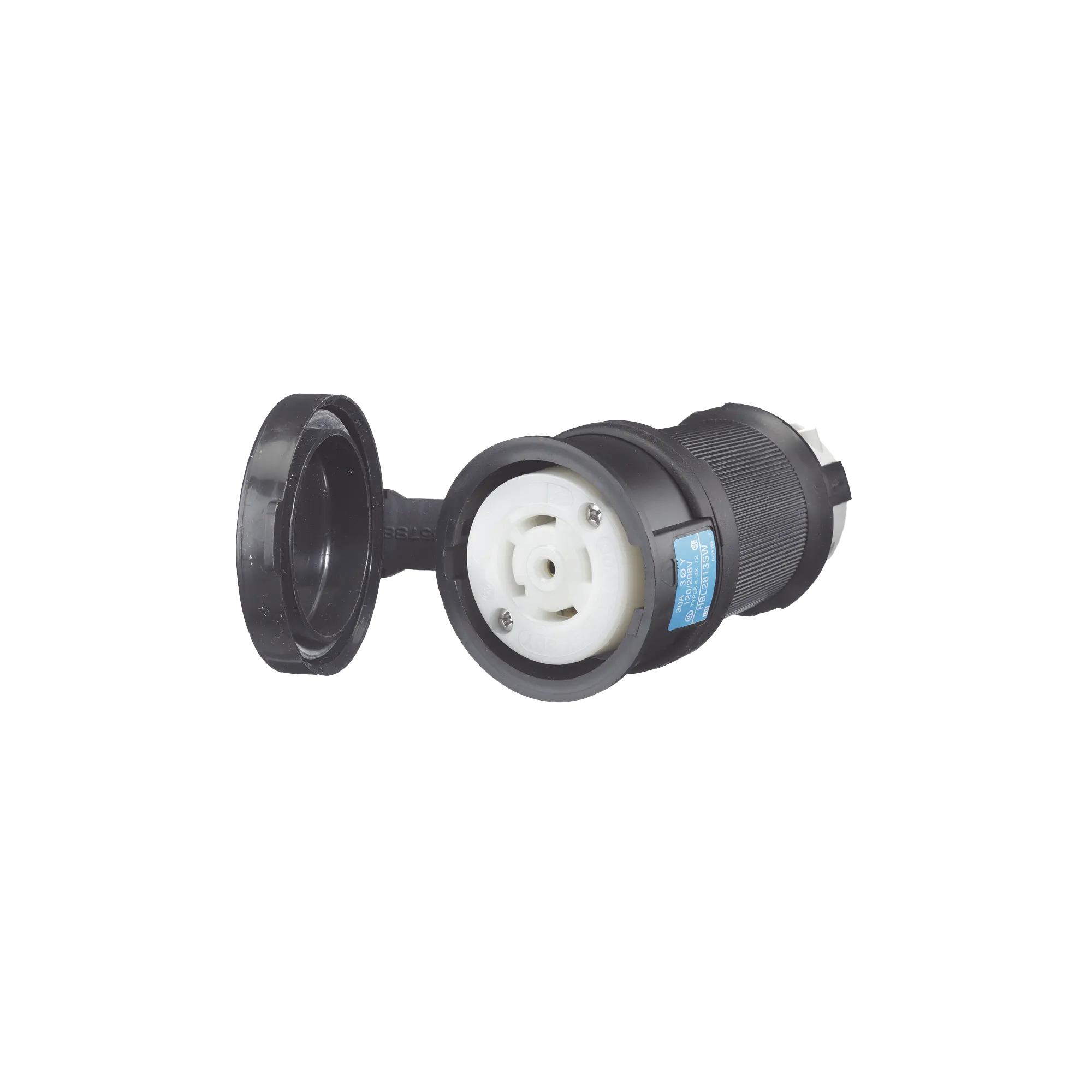 Conector Industrial con Bloqueo de Media Vuelta 30 A 120/208 V CA Nema L21-30R 4 Polos 5 Hilos Color Blanco y Negro / Grado Industrial HUBBELL HUB-HBL-2813 - SILYMX